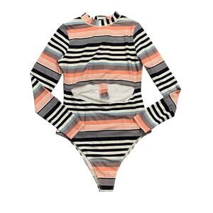 O Neill Swimsuit Neill Womens XL Multi Merhaba Stripe Oxnard Surf Suit One Piece